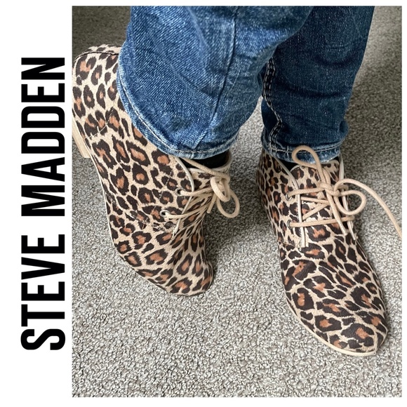 😻 Leopard booties + FREE scarf | Size: 7 - Picture 1 of 13